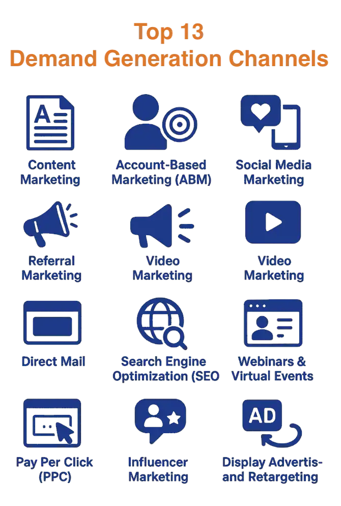 Demand Generation Consultant 3 Top 13 demand generation channels used by Zabi Niazi to drive leads, engagement, and revenue growth.